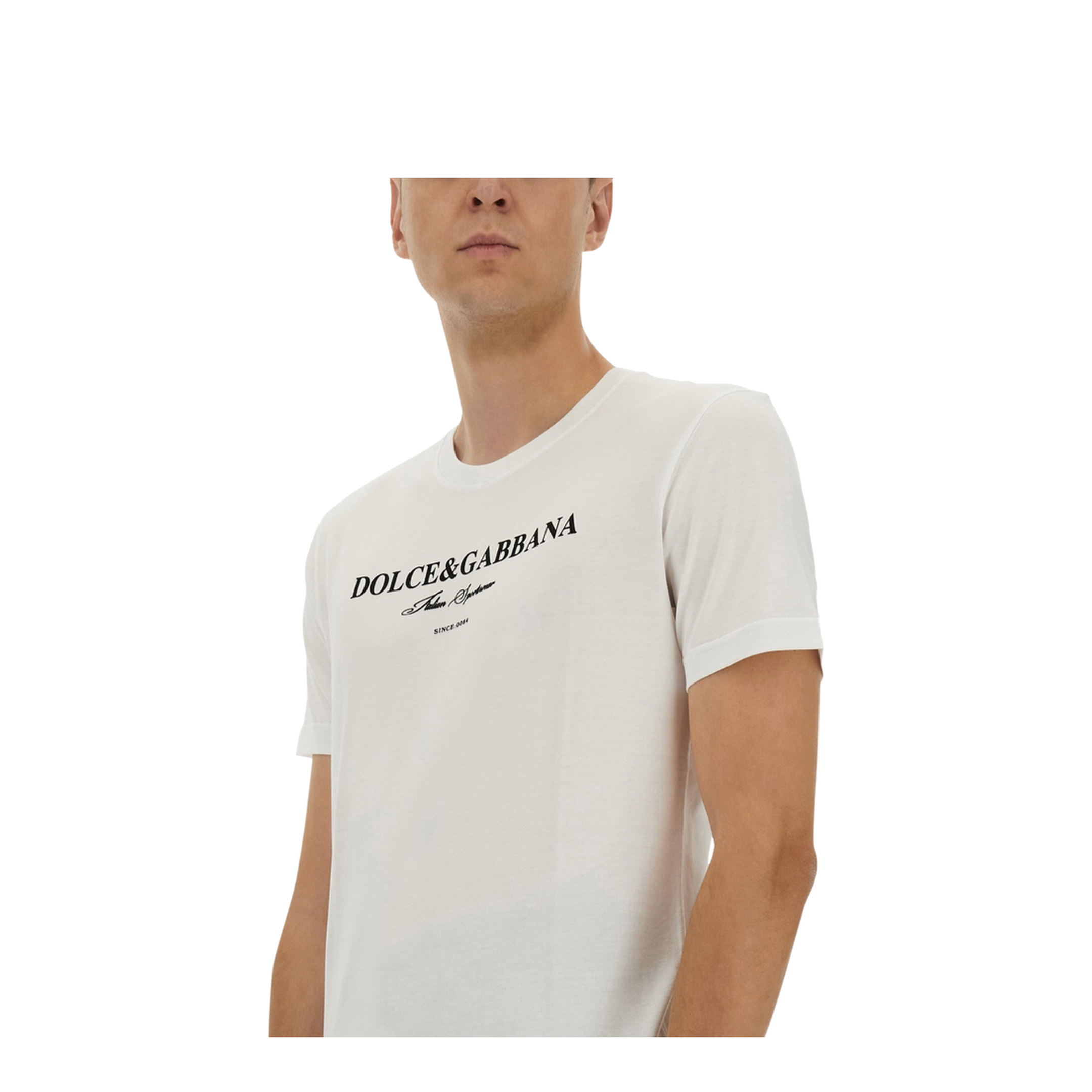 Cotton T-Shirt with Print in White - Image 4