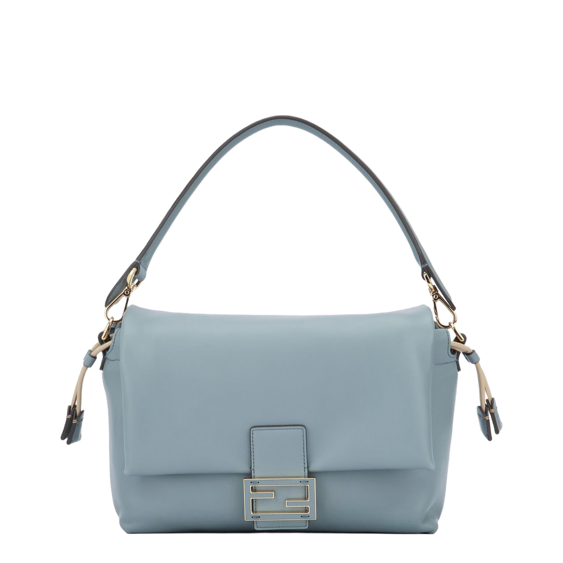 Mamma Baguette Medium Leather Shoulder Bag - Light Blue - Image 1