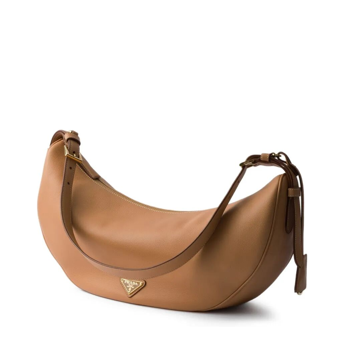 Large Calf Leather Shoulder Bag - Naturale - Image 2