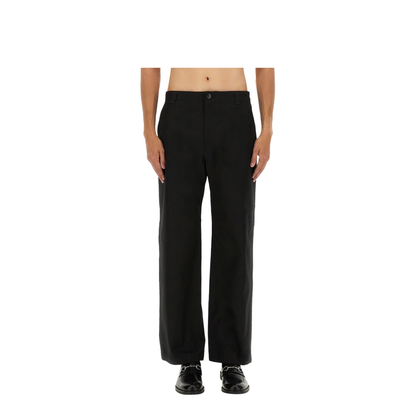 Cotton Twill Pant with Web Detail in Black - Image 1