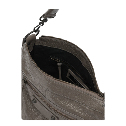 Le City Moto Small Arena Lambskin Shoulder Bag - Dark Noix - Image 4