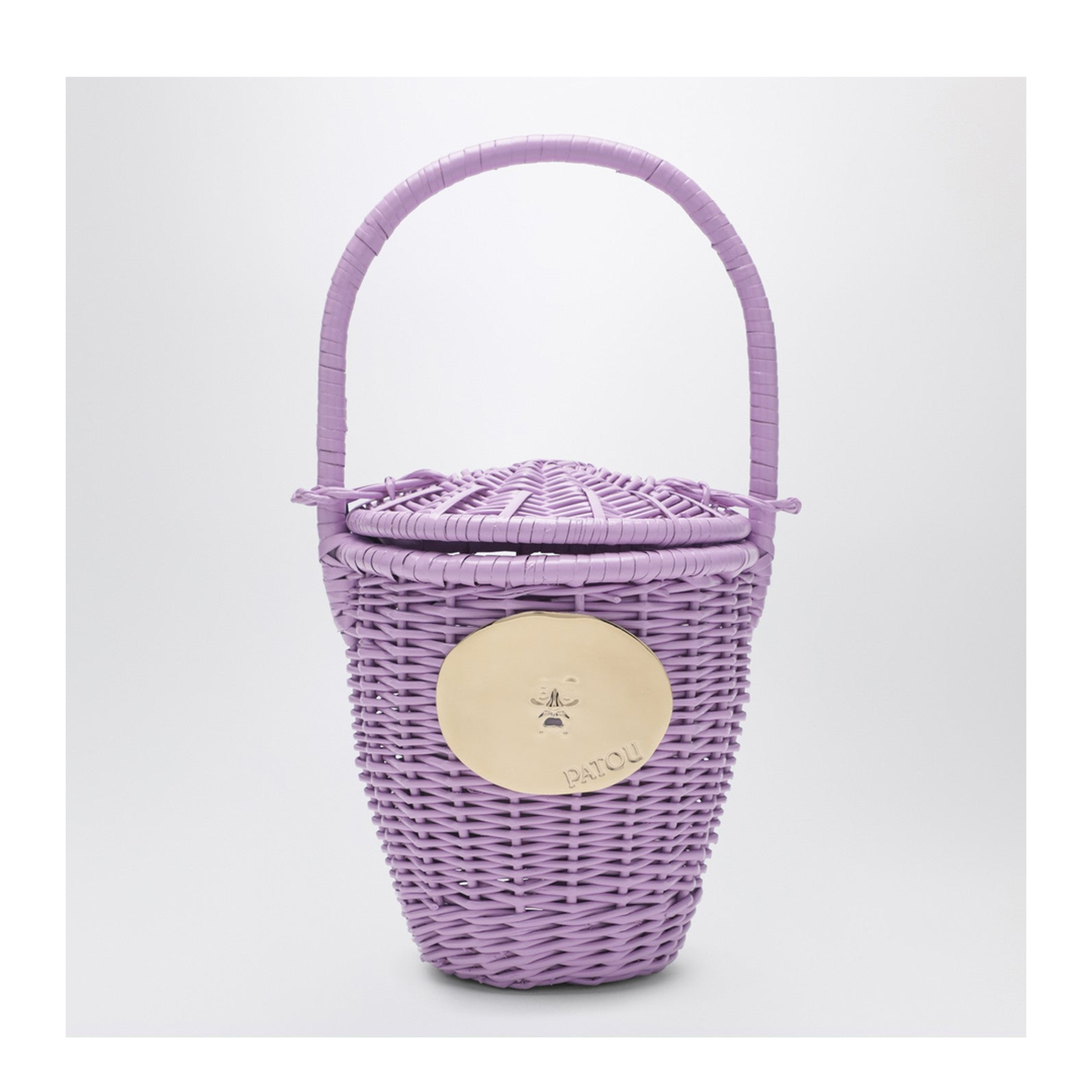 Lilac Wicker Bucket Bag - Image 1