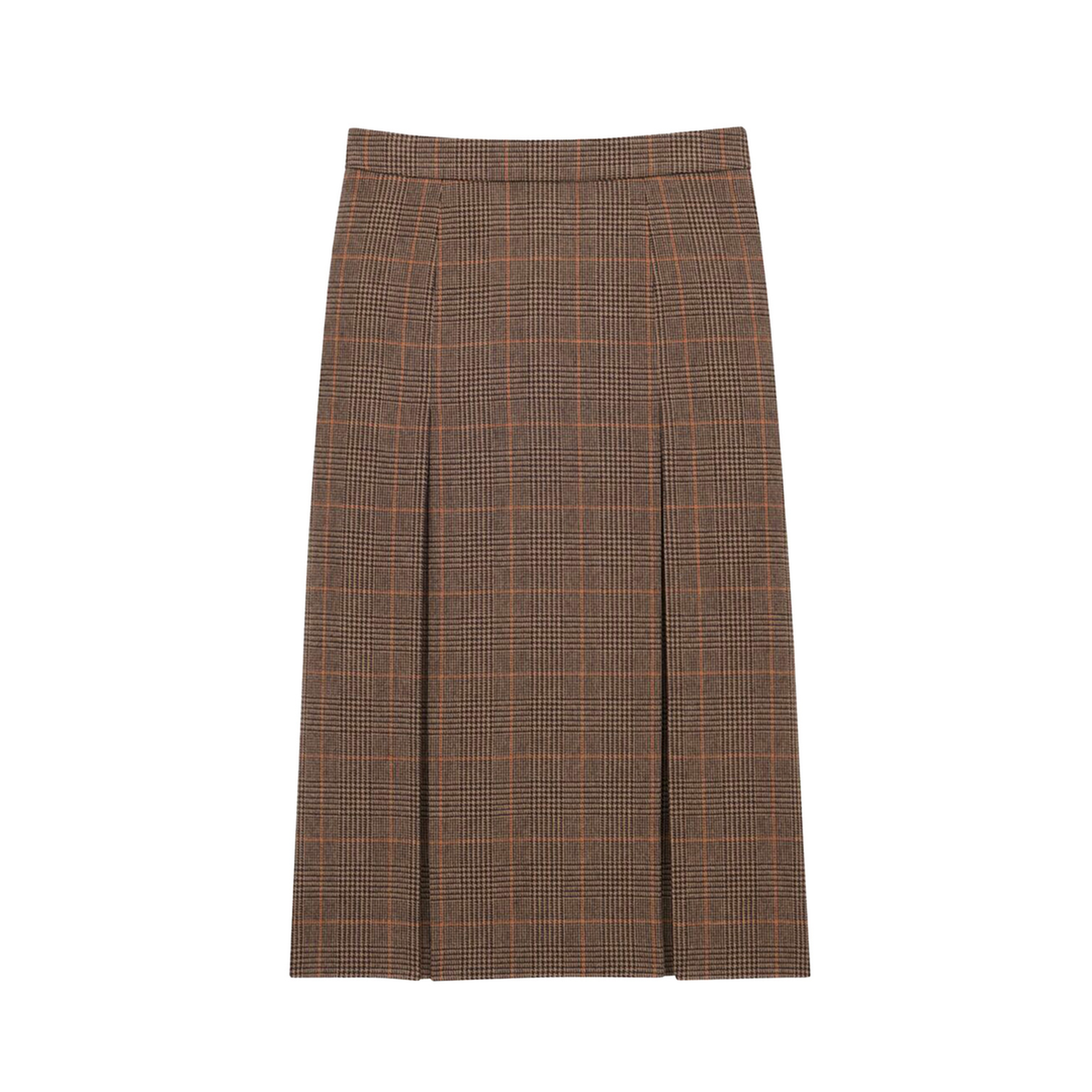 Midi Skirt in Wool and Cashmere Prince of Wales - Image 2