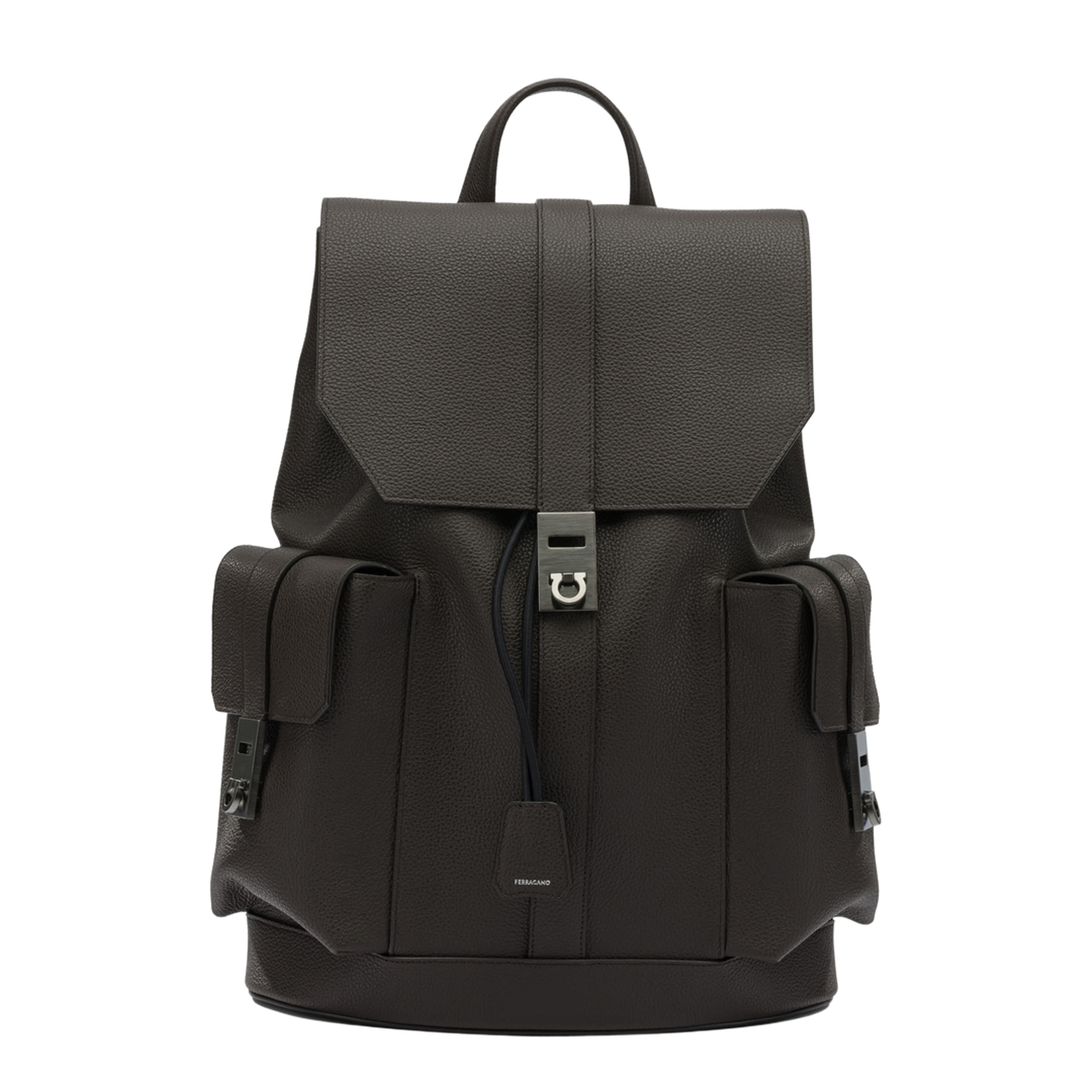 Double Pocket Leather Backpack - Image 1