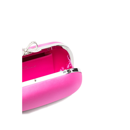 Satin Clutch Bag - Bright Pink - Image 5