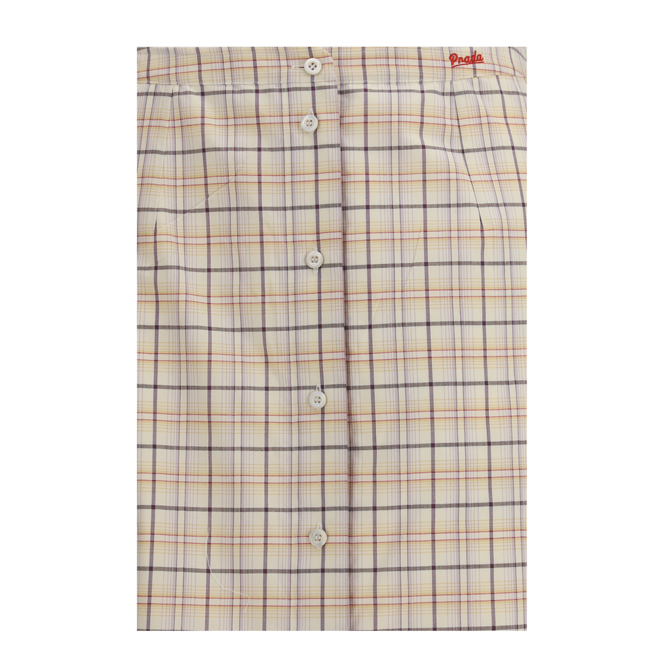 Checked Cotton Poplin Pencil Skirt - Image 3