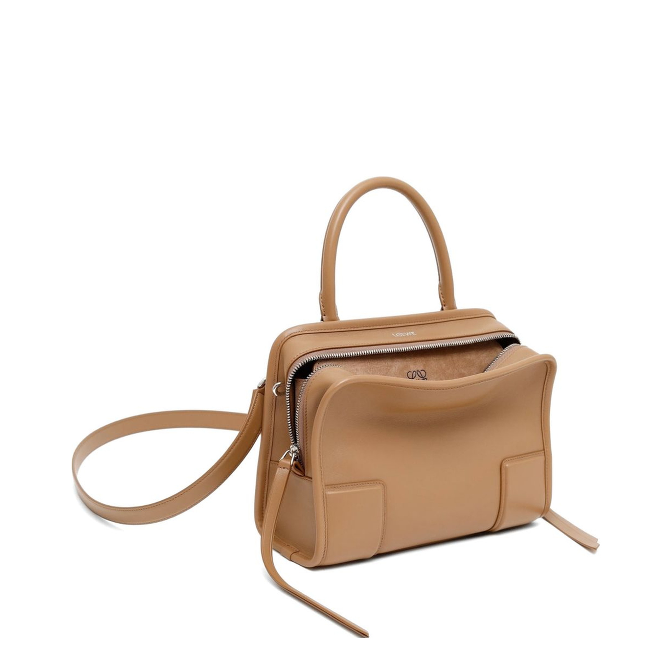 Amazona 180 Small Calfskin Top-Handle Bag - Oro/Chocolat - Image 2