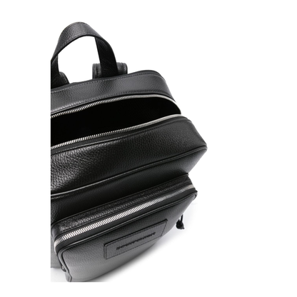 Essential Tumbled Leather Backpack - Black - Image 3