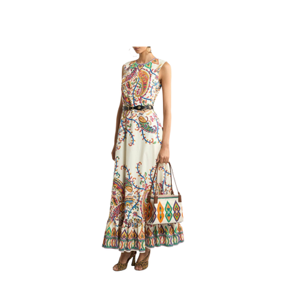 Long Cotton Dress With Pattern - Image 2