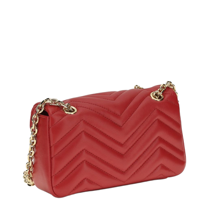GG Marmont Small Matelassé Chevron Nappa Leather Shoulder Bag - Bright Red - Image 2