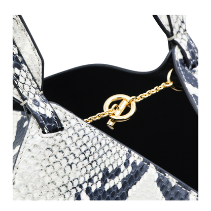 Lotus Mini Python-Embossed Calfskin Tote - Natural - Image 7