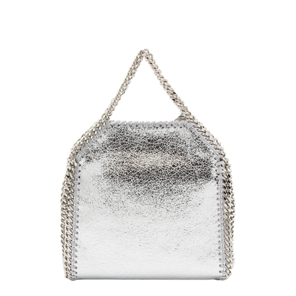 Falabella Tiny Cracked Metallic Polyester Tote Bag - Silver - Image 5