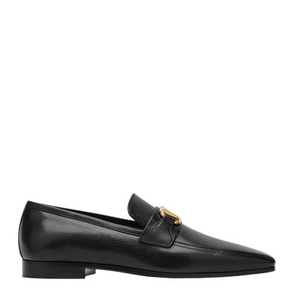 Black Goatskin Slip-On Loafers - Image 1