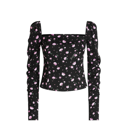 Carnations-Print Silk Top - Image 1