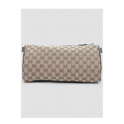 GG Canvas Small Canvas Cylinder Bag - Beige and Brown - Image 2