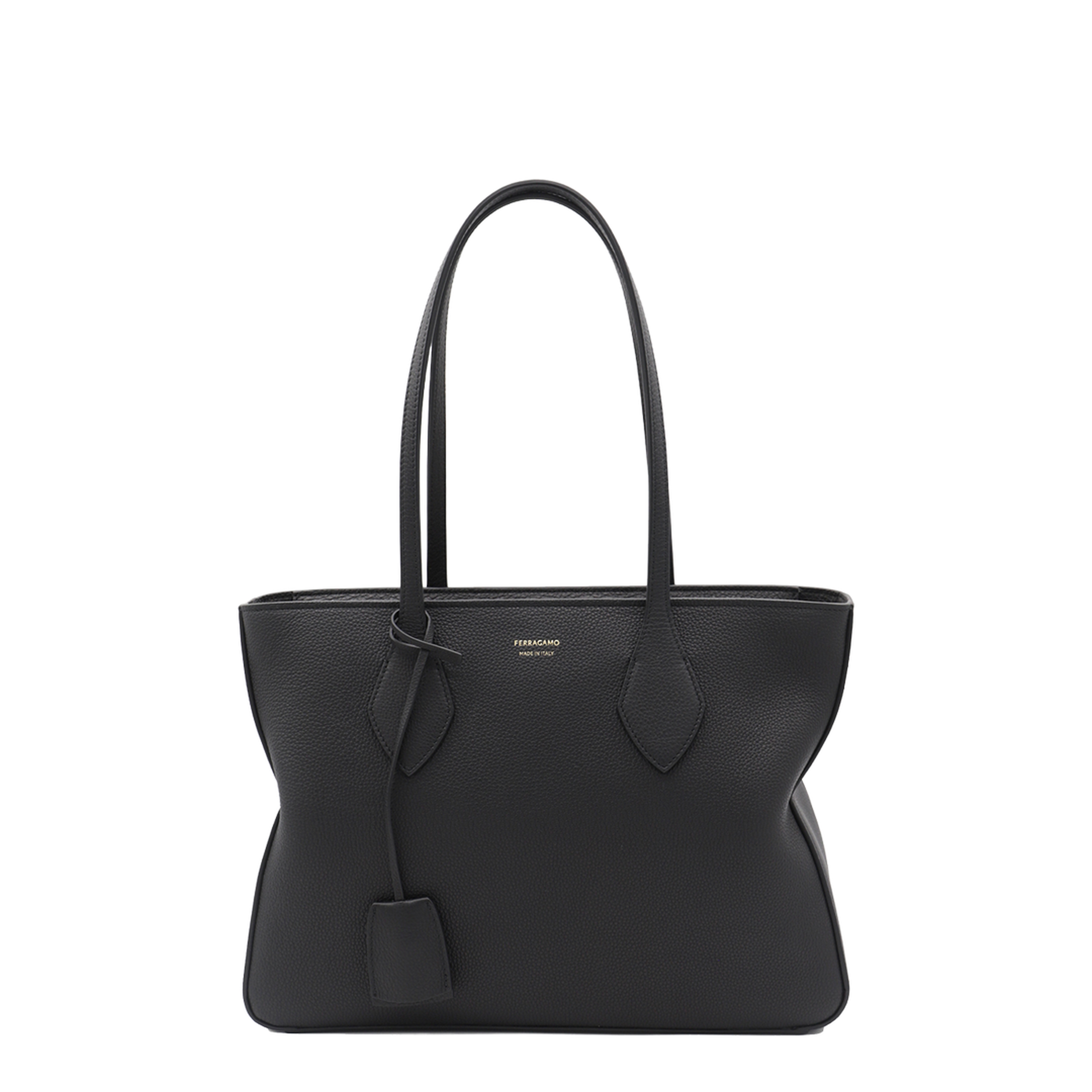 Ferragamo Black Leather Tote Bag - Image 1