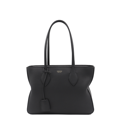 Ferragamo Black Leather Tote Bag - Image 1