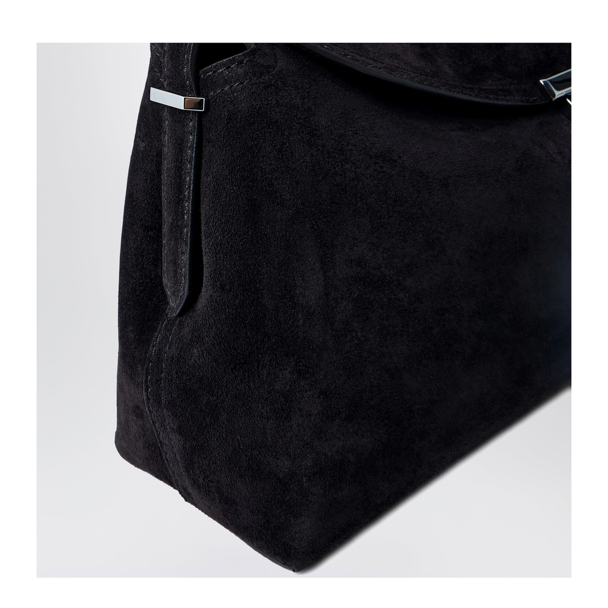 T Lock Bag Brown Espresso Suede Leather - Image 2