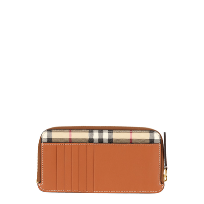 Small Check Zip Wallet In Archive Beige/Briar Brown - Image 2