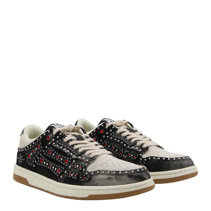 Skel Top Black Sneaker With Beads And Crystals - Image 4