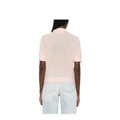 Lightweight Fine Gauge Knitted Polo Top - Image 3