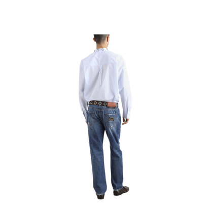 Classic Cotton Jeans with Tag with Abrasions - Image 3