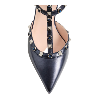 Rockstud 65 Pumps in Laminated Nappa Leather with Cabochon - Image 5
