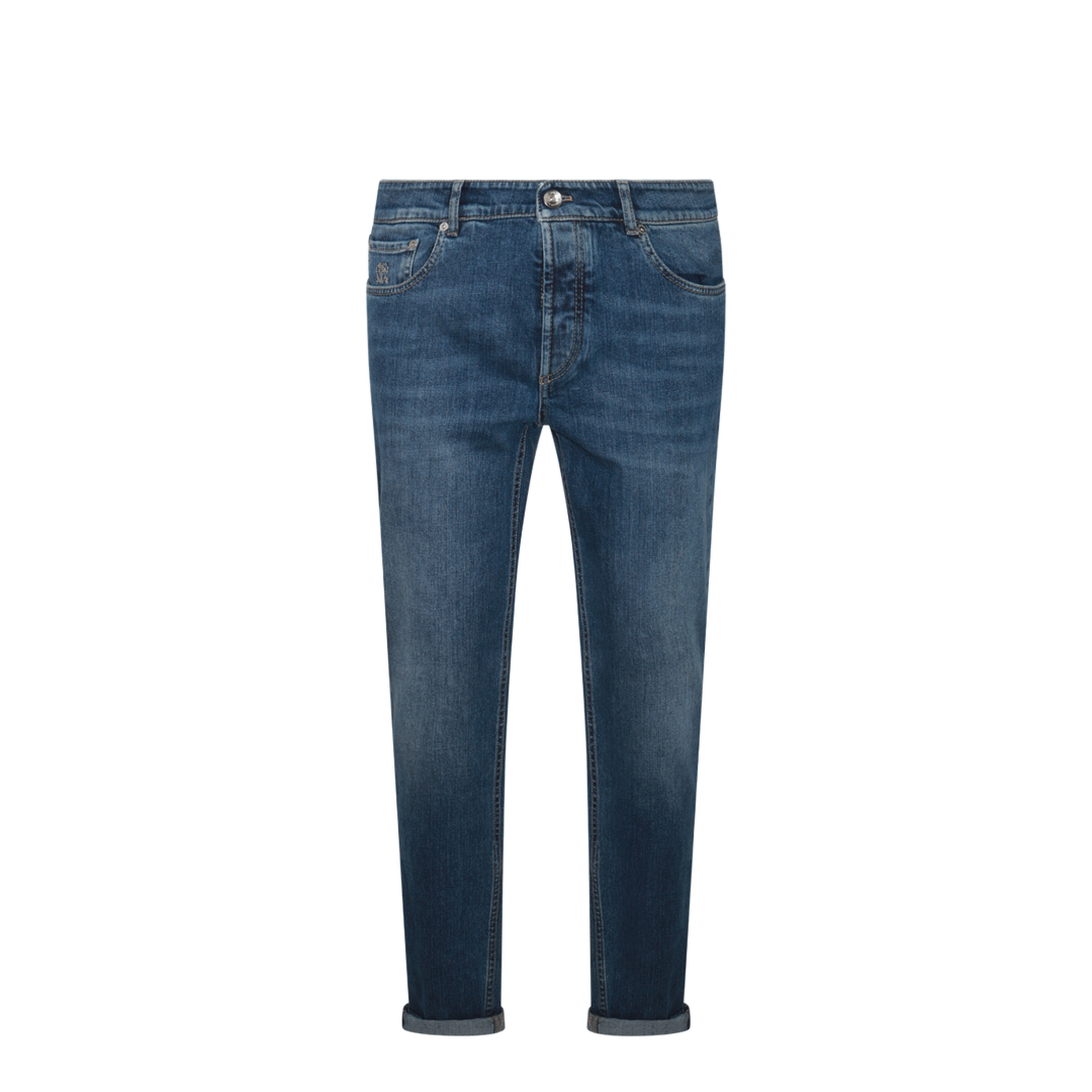 Logo Embroidery Stretch Jeans - Image 1