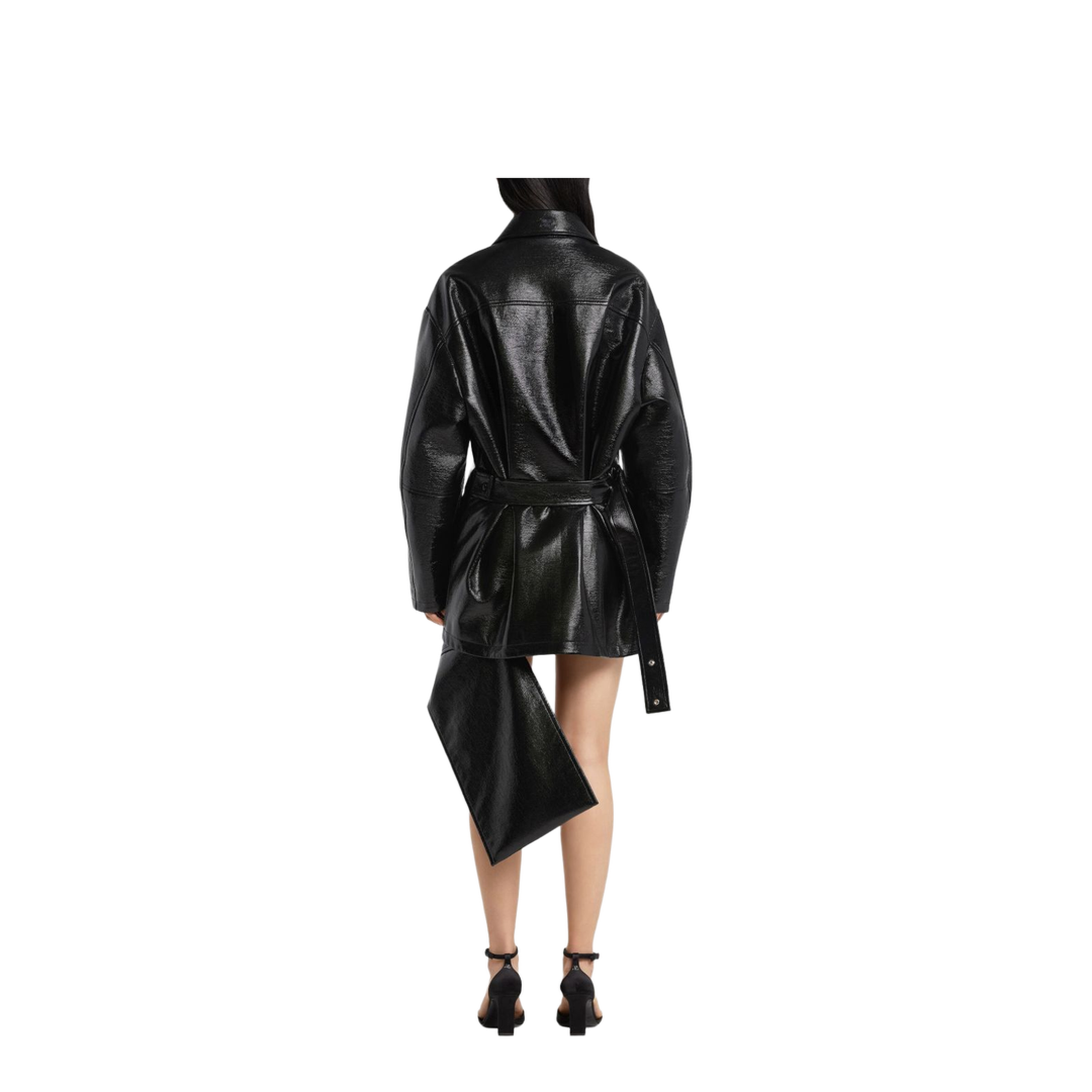 Zipped Vinyl Maxi Bomber Jacket - Image 5
