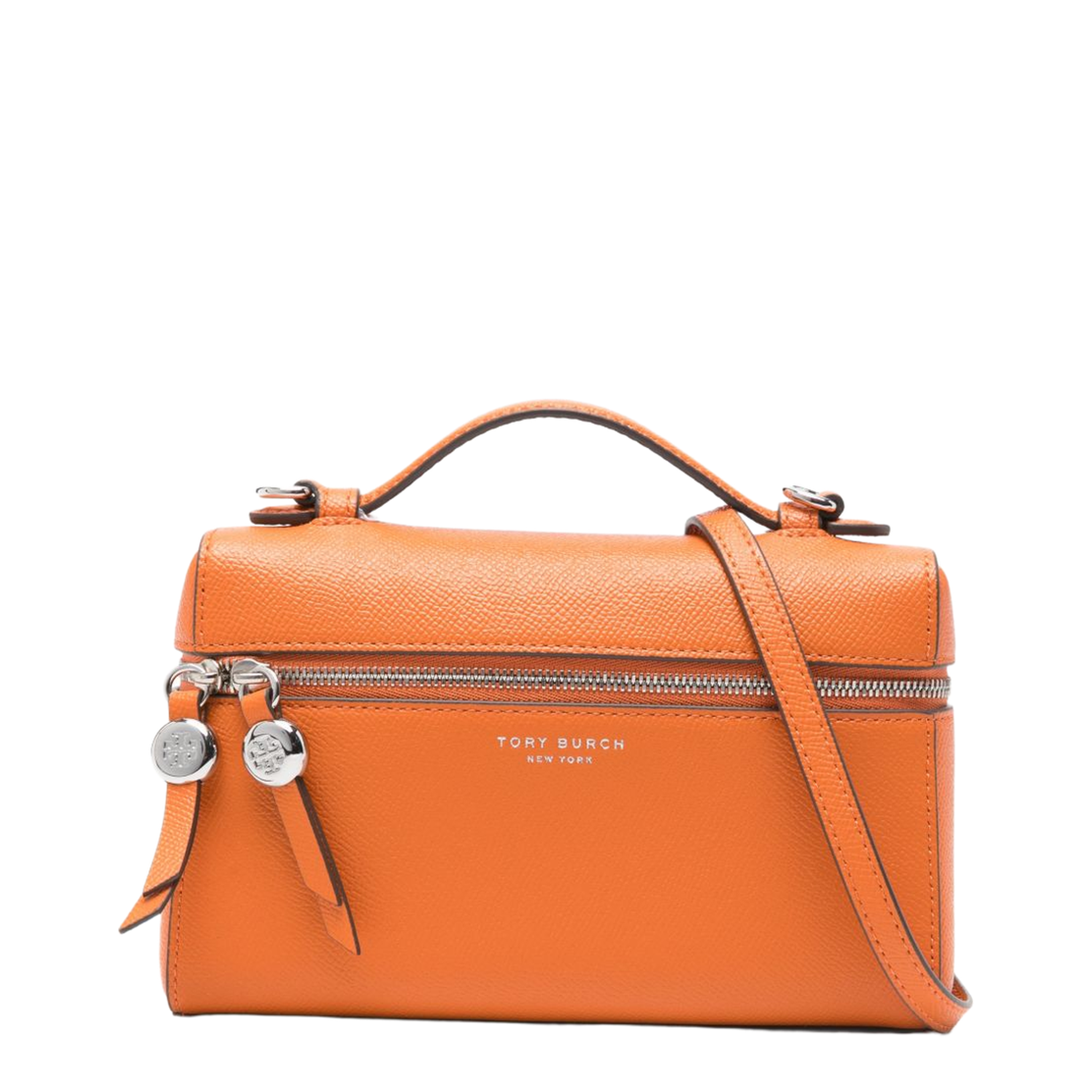Romy Slim Saffiano Top-Handle Bag - Orange - Image 1