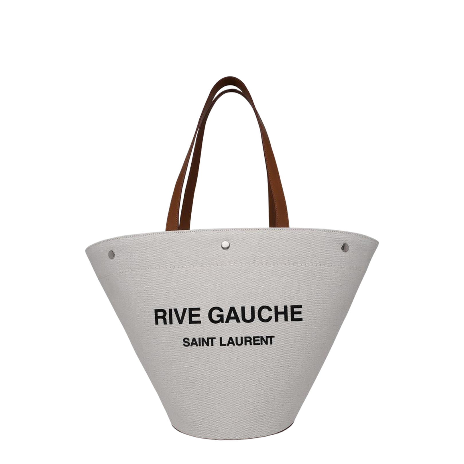 Rive Gauche Canvas Tote Bags - White - Image 2