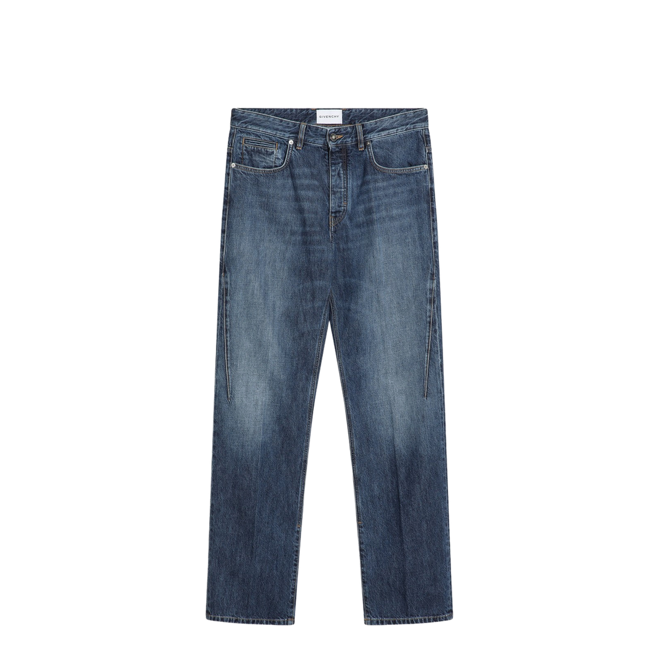 Straight Jeans Dark Blue Washed Effect - Image 1