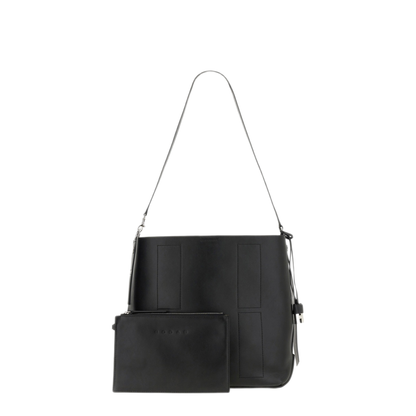 Hocket Medium Calf Leather Hobo Bag - Black - Image 5