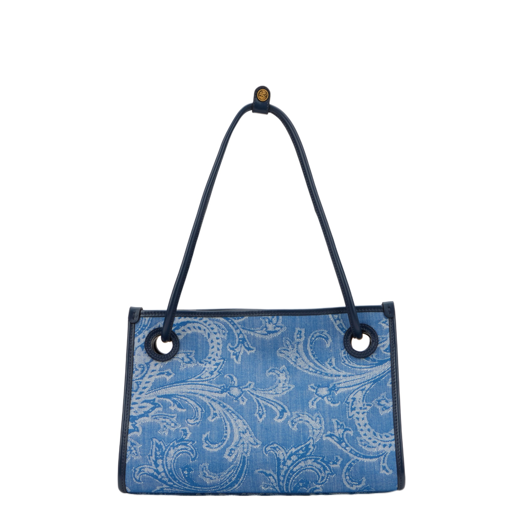 Eyes Medium Jacquard Denim Tote - Blue - Image 1