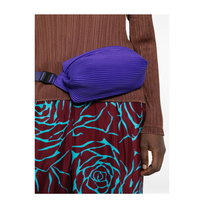 Bias Pleats Polyester Waist Bag - Purple - Image 2