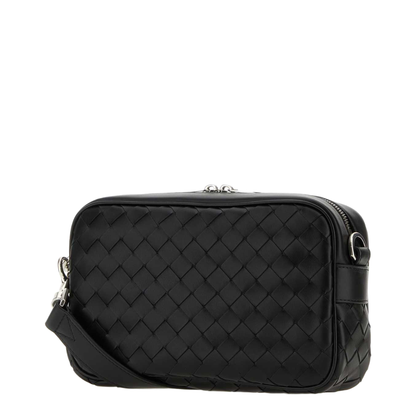 Intrecciato Small Calfskin Camera Bag - Nero - Image 3