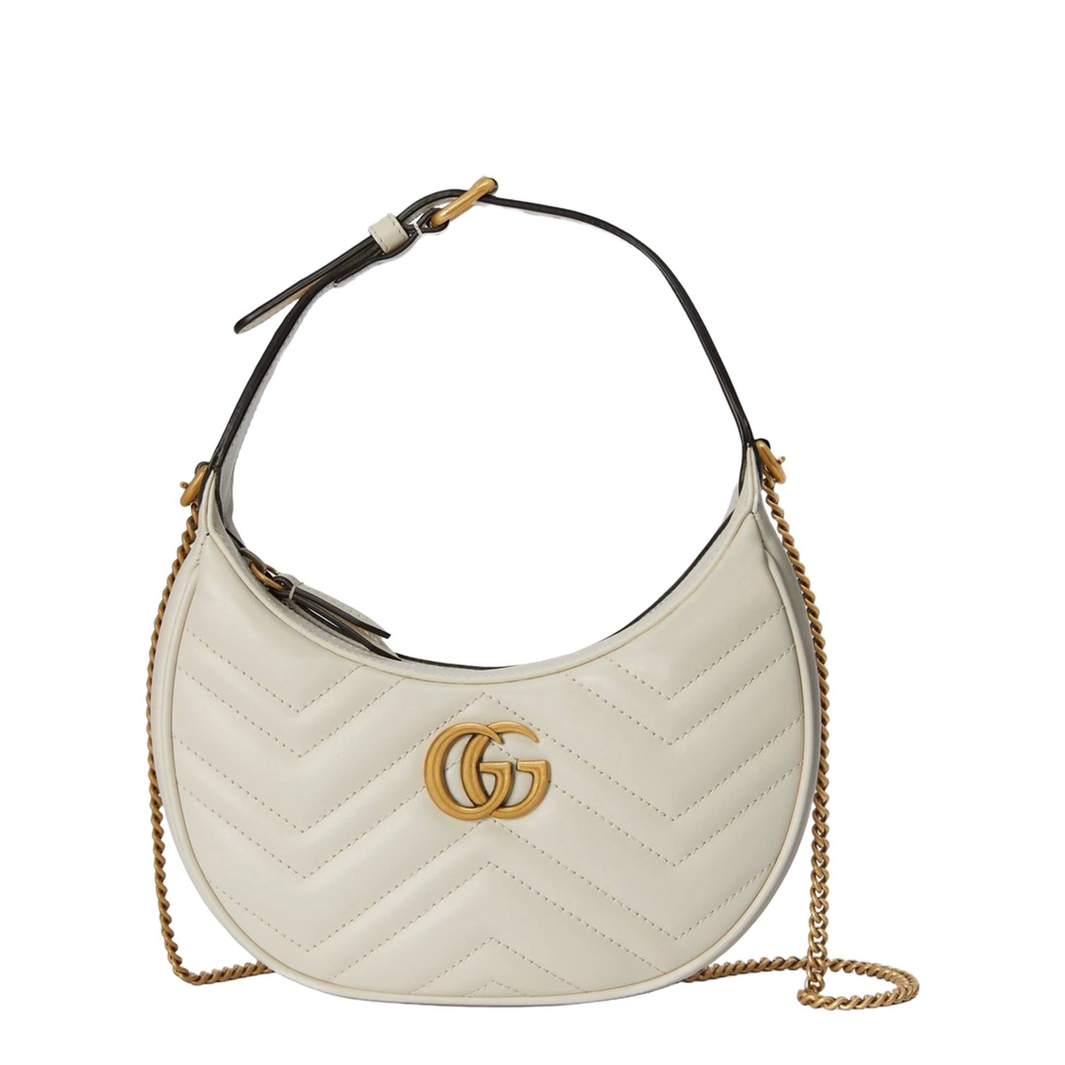 Small Shoulder Bag in White Leather - Image 1
