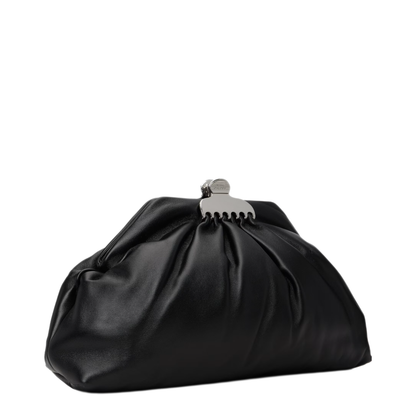 The Glam Clutch TU Smooth Leather Clutch - Black - Image 3