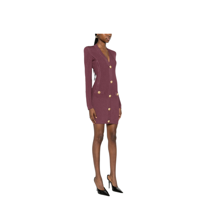 V-necked short dress red - Image 2