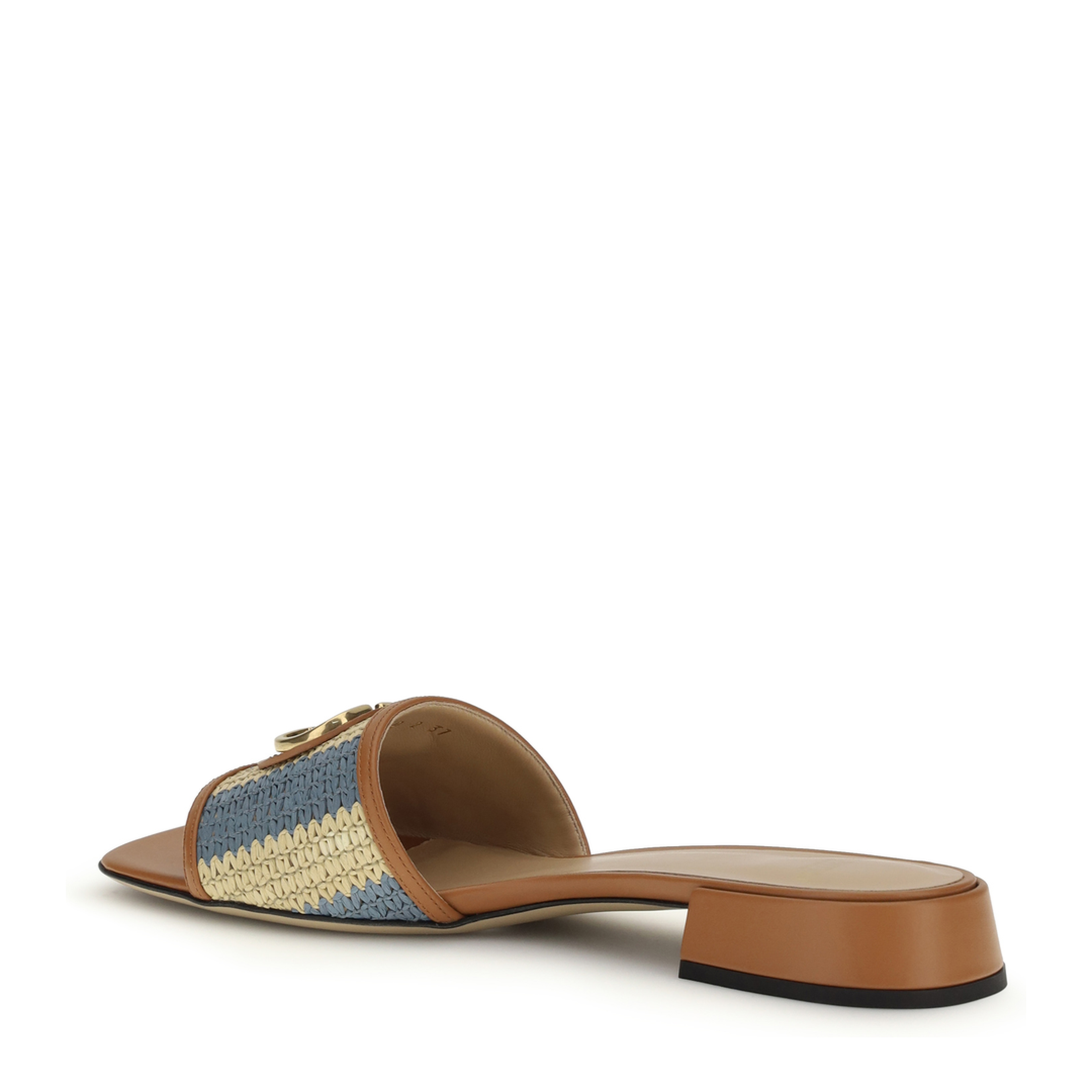 VLogo Signature Raffia Slide Sandals - Image 3