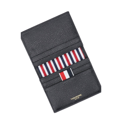 Goose Embroidered Pebbled Calf Leather Bifold Wallet - Black - Image 4