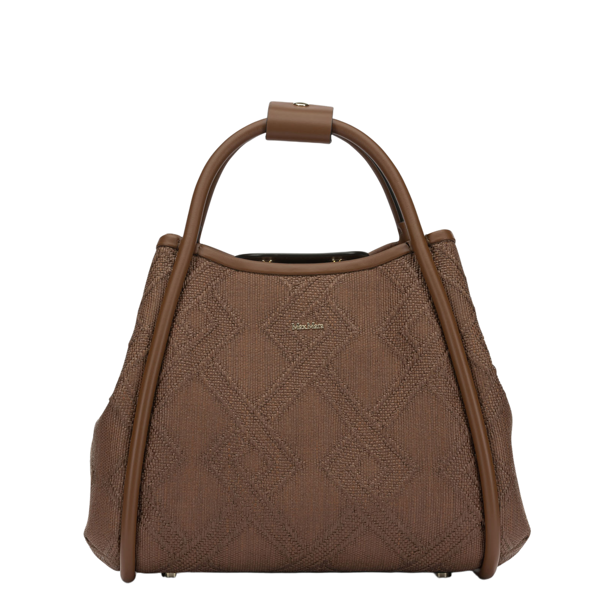 Marine Medium Raffia-Effect Handbag - Brown - Image 1