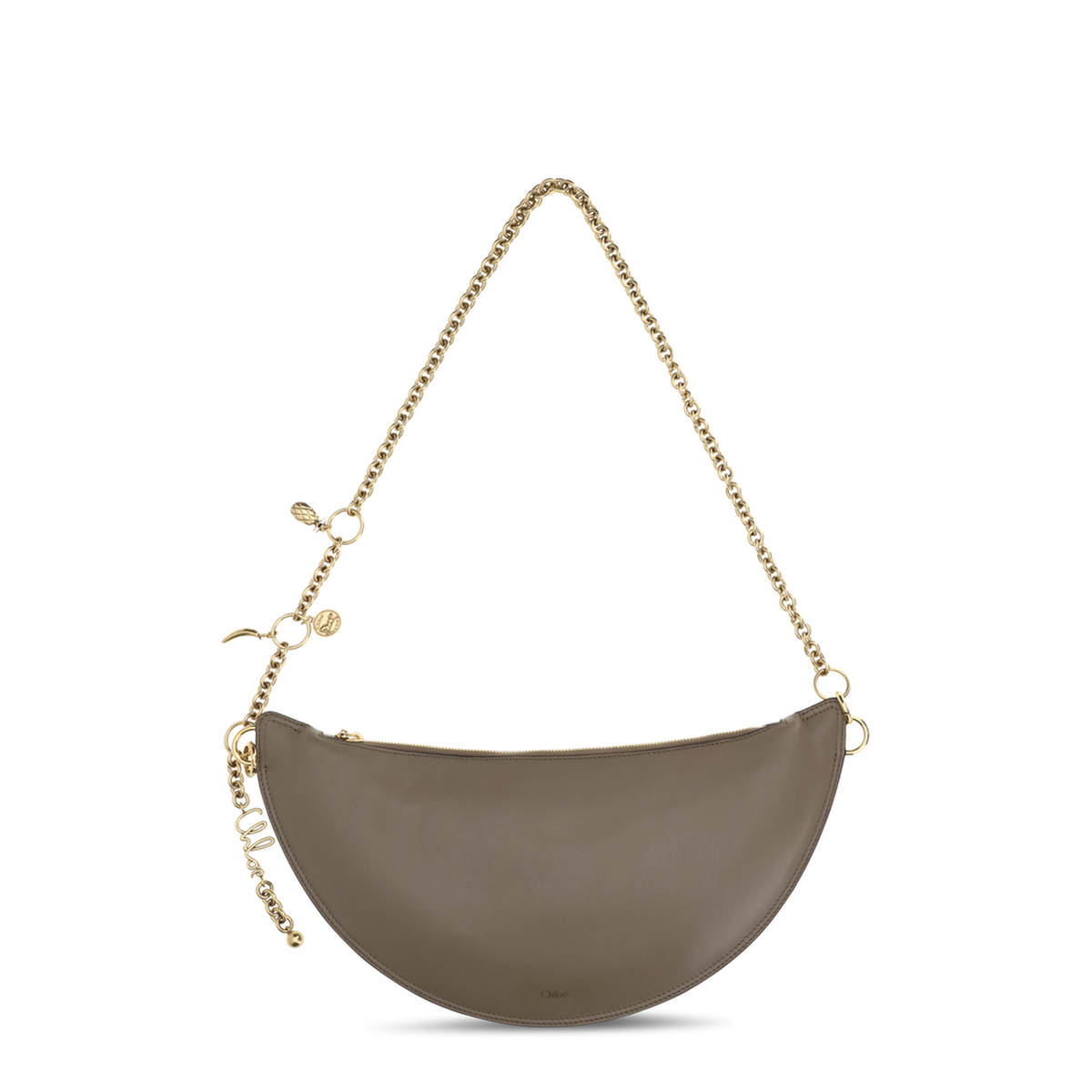 Icons One Size Calf Leather Shoulder Bag - Deep Taupe - Image 1