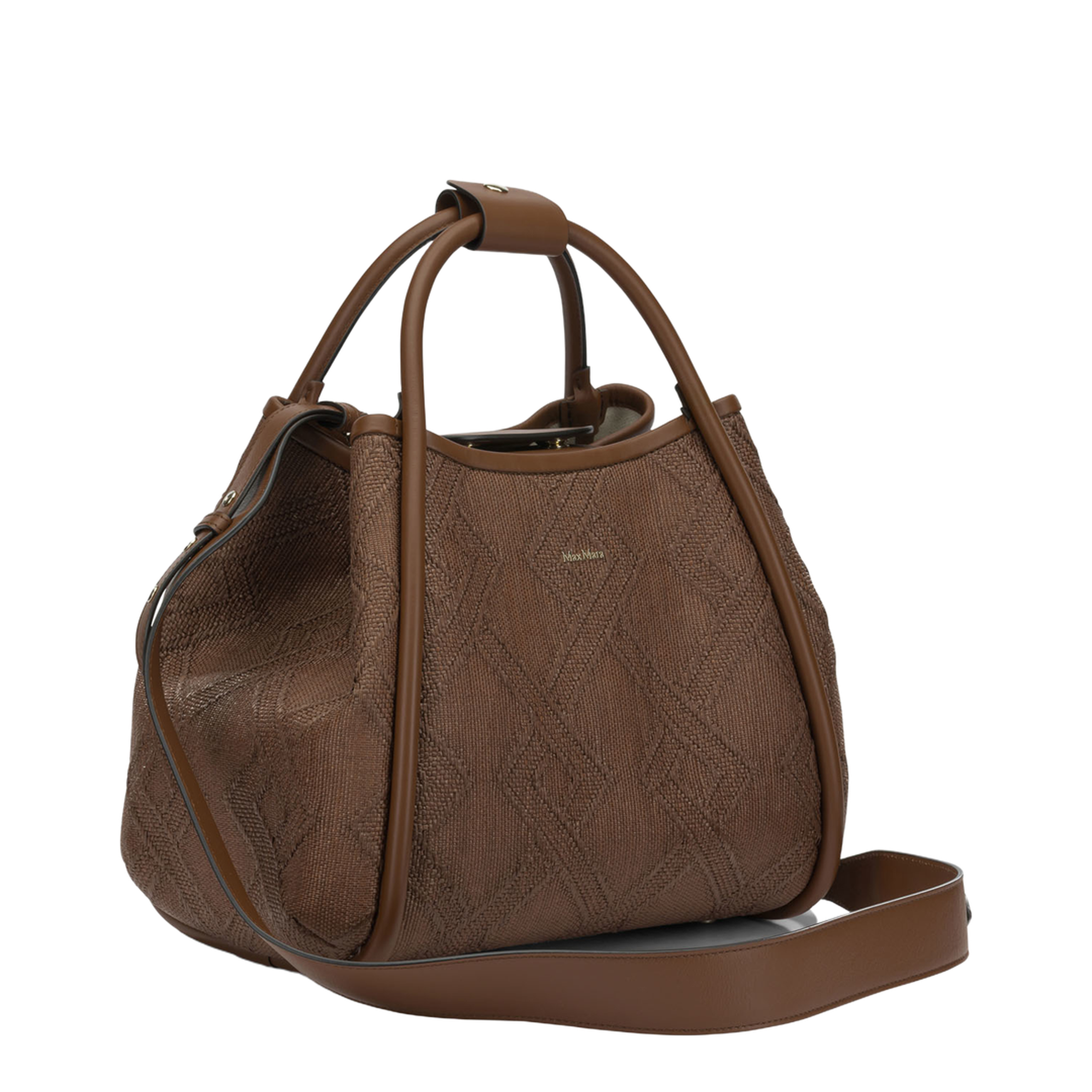 Marine Medium Raffia-Effect Handbag - Brown - Image 2