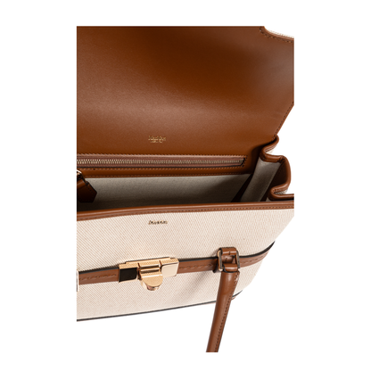 Margaux XS Cotton Canvas and Leather Handbag - Powder - Image 4
