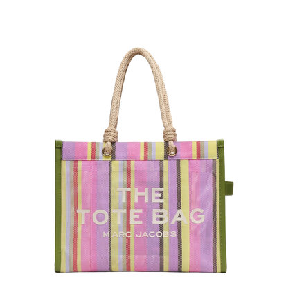 The Stripe Mesh Large Tote Bag - Purple Multicolor - Image 1