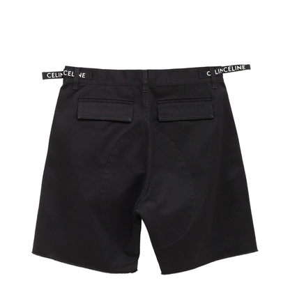 Mid-rise Black Cotton Cargo Shorts - Image 3