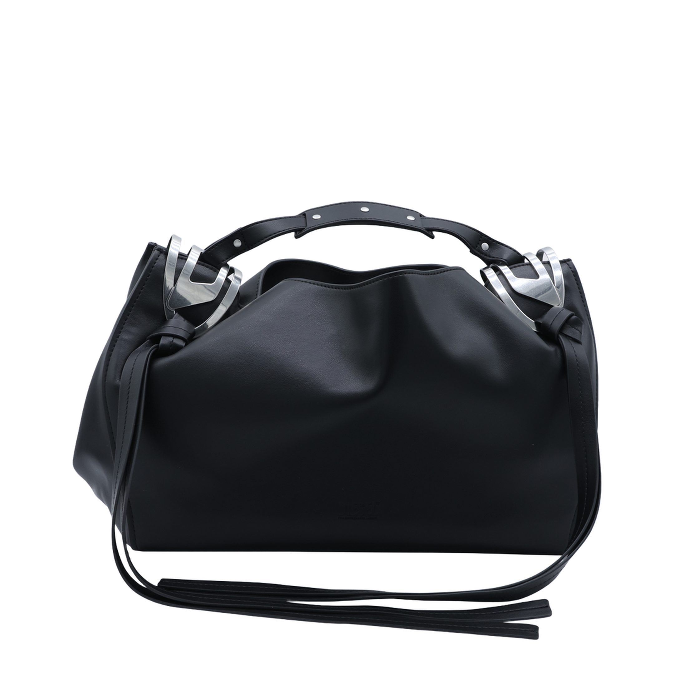Knot-D Medium Polyurethane Top-Handle Bag - Black - Image 5