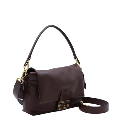 Mamma Baguette Medium Leather Shoulder Bag - Brown - Image 4