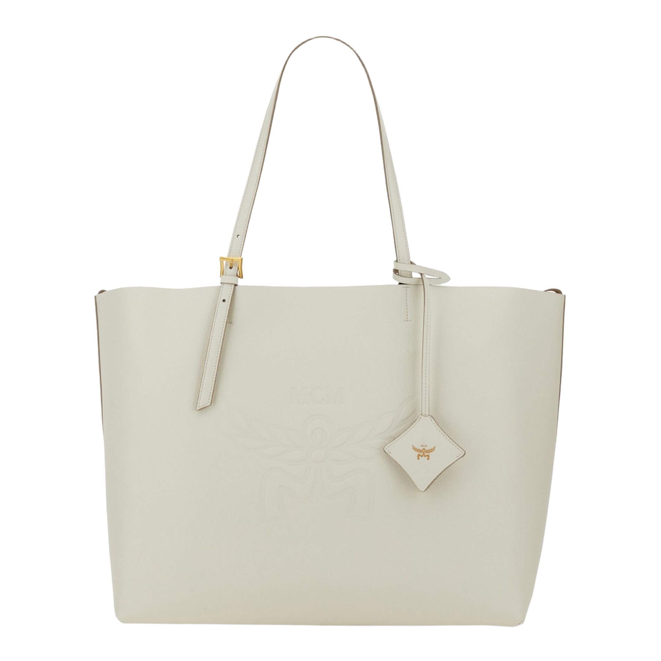 White Leather Large Himmel Shopping Bag - Image 1